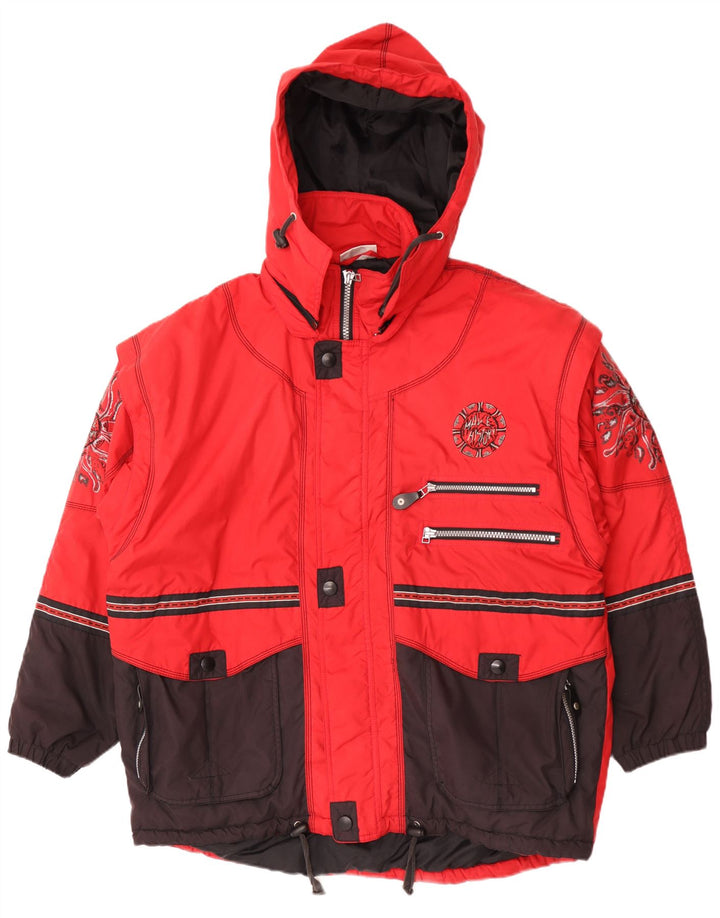 Killtec muška skijaška jakna s kapuljačom s grafičkim motivima UK 42 XL Red Colourblock poliester