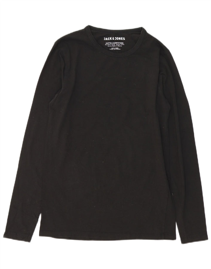 Jack & Jones muška majica dugih rukava srednje crne pamučne boje