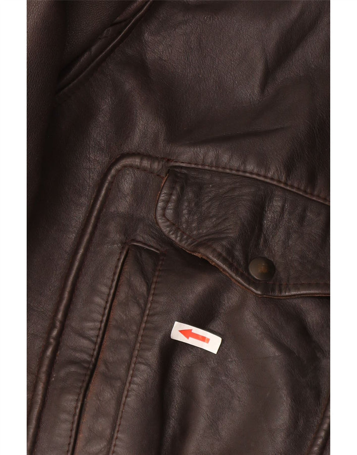 Vintage muška kožna jakna UK 42 XL smeđa