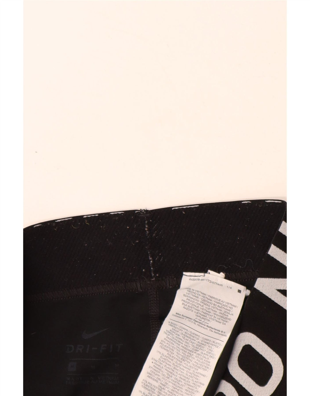 NIKE Ženske Dri Fit grafičke tajice UK 12 Srednje crni poliester