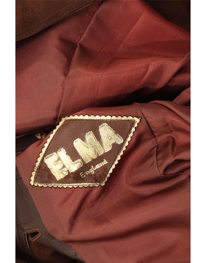 Vintage ženski kaput od brušene kože UK 8 Small Brown