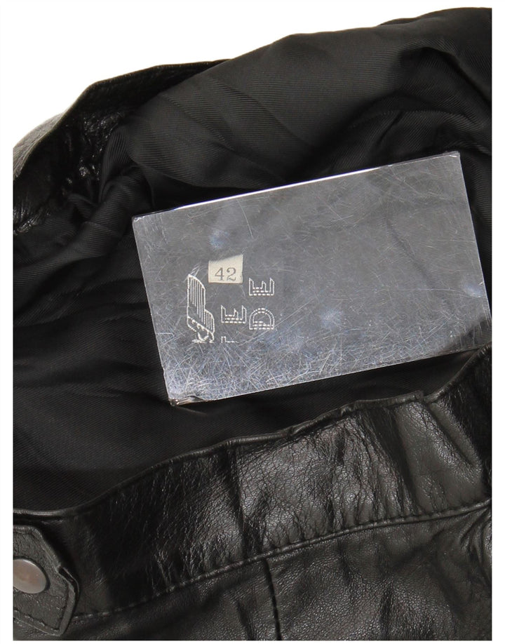 Vintage ženska kožna suknja visokog struka IT 42 srednje W24 crna