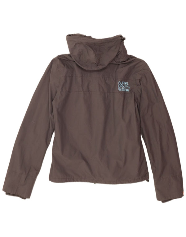 Superdry ženska jakna s kapuljačom s grafičkim motivima UK 14 velika siva najlonska