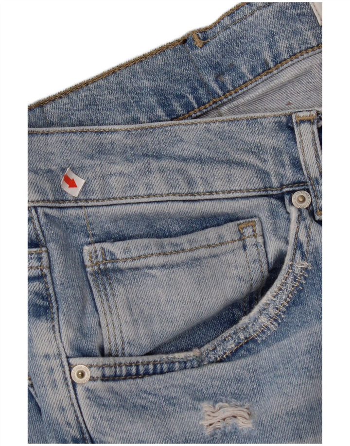 ZARA Mens Distressed Skinny Jeans EU 46 XL W36 L30 Blue Cotton