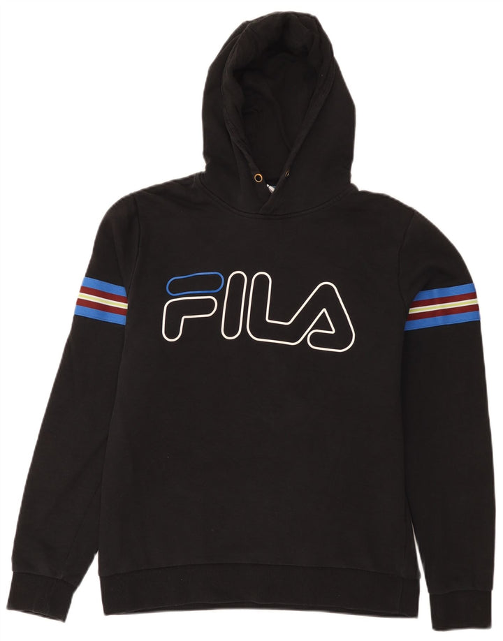 Fila muška majica s kapuljačom srednje veličine, crni pamuk