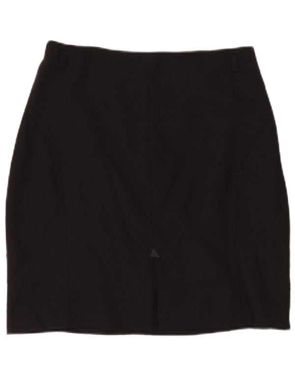 MAX & CO. Ženska mini suknja visokog struka UK 18 XL W30 Crna djevičanska vuna