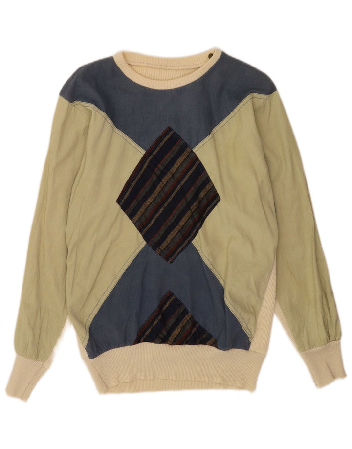 Vintage muški džemper s lađastim izrezom Mali raznobojni Argyle/Diamond