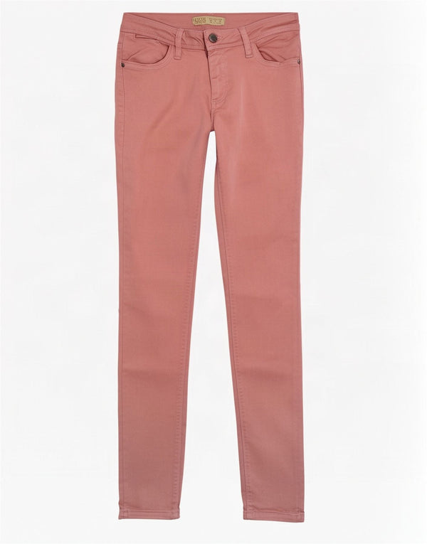 Zara Womens Skinny Casual Trousers EU 38 Small W28 L31 Pink
