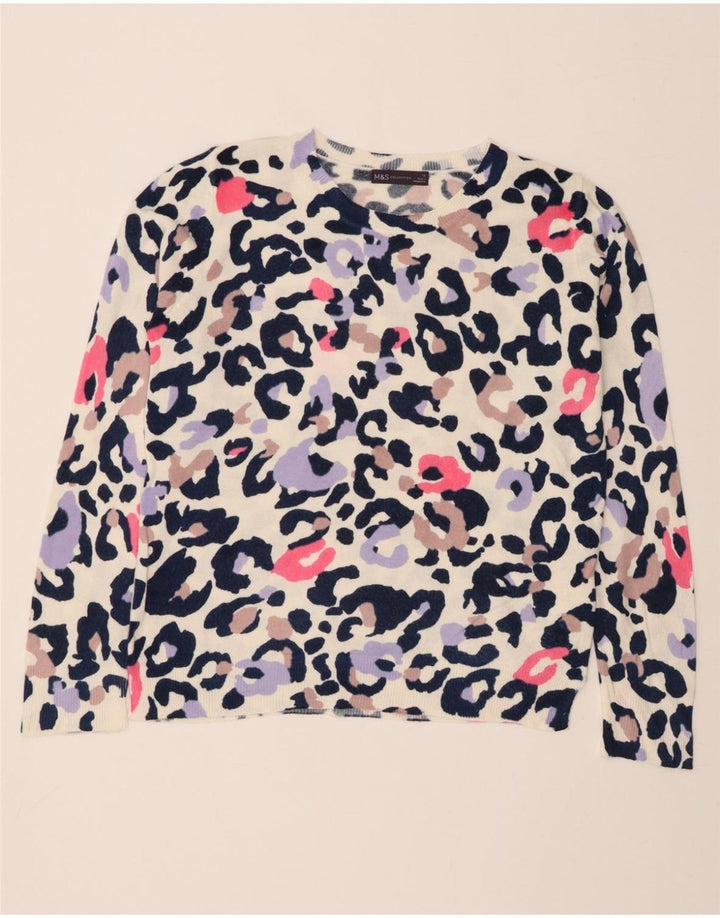 MARKS & SPENCER Womens Crew Neck Jumper Sweater UK 12Medium  Multicoloured Vintage Marks & Spencer and Second-Hand Marks & Spencer from Messina Hembry 