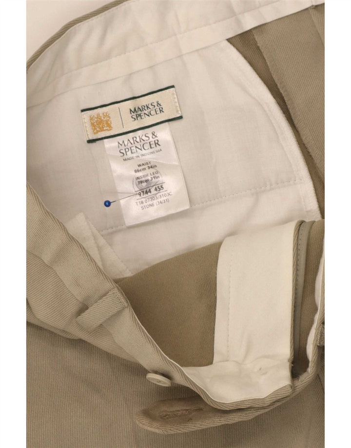 Marks & Spencer muške hlače ravnog odijela W34 L31 bež poliester