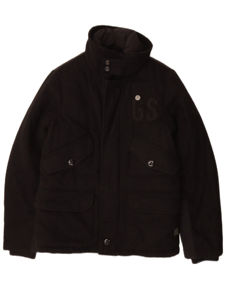 G-Star muška grafička podstavljena jakna UK 36 Mala crna vunena