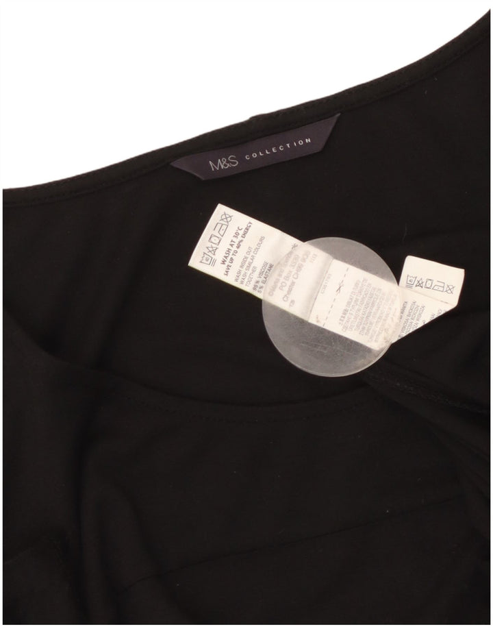 Marks & Spencer ženska haljina A-kroja s 3/4 rukavima UK 8 Mala crna viskozna haljina