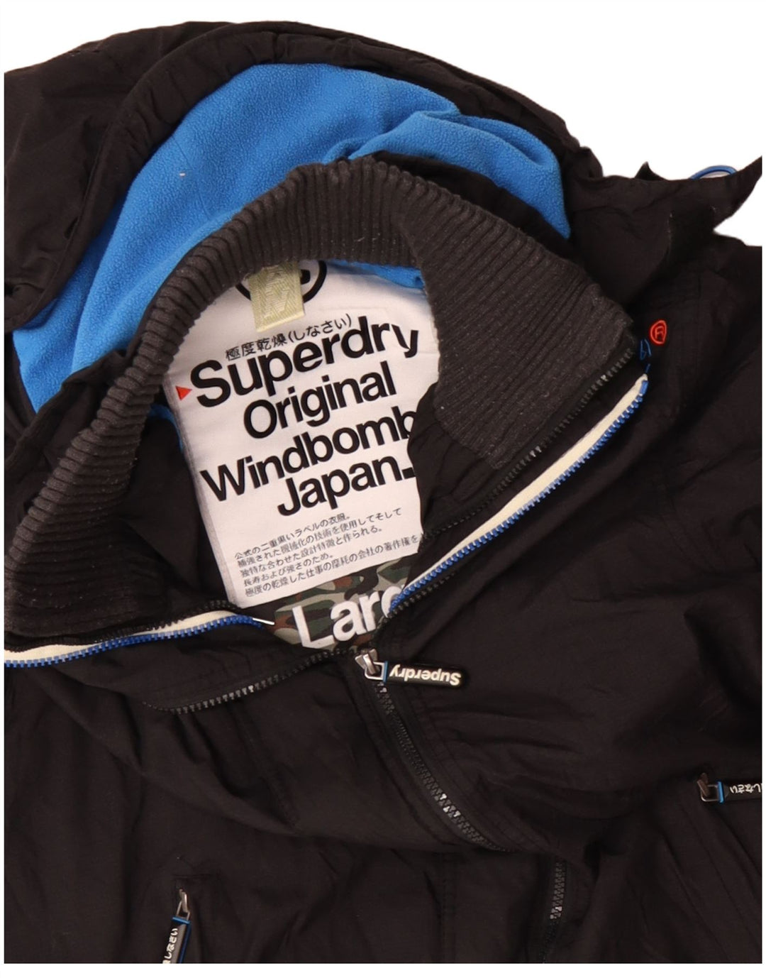 Superdry muška vjetrovka s kapuljačom Windbomber UK 40 velika crna