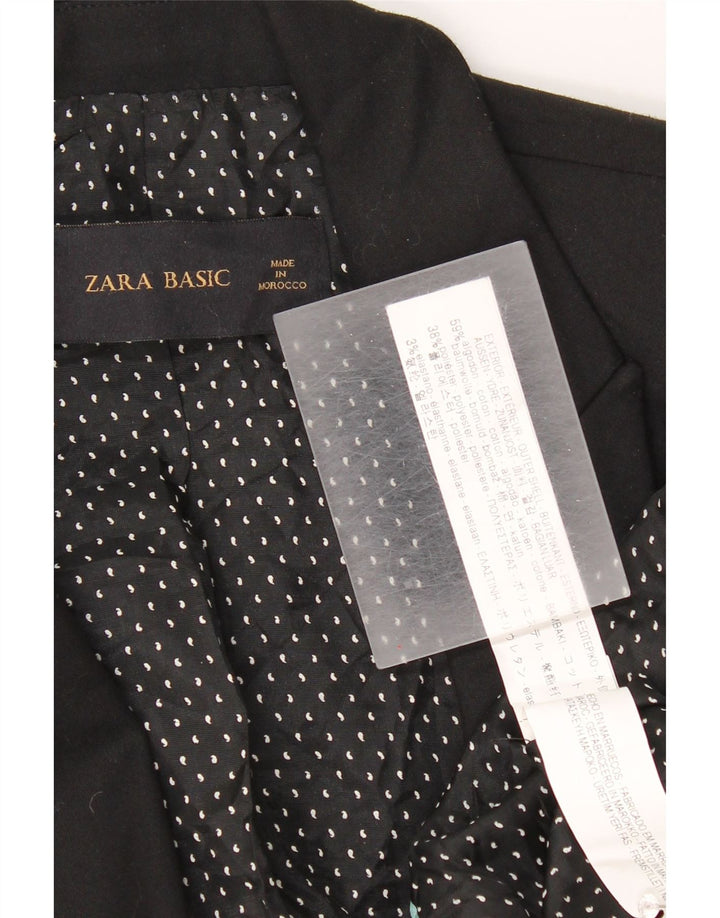 Zara ženski sako sa 1 gumbom UK 10 Mali crni pamuk