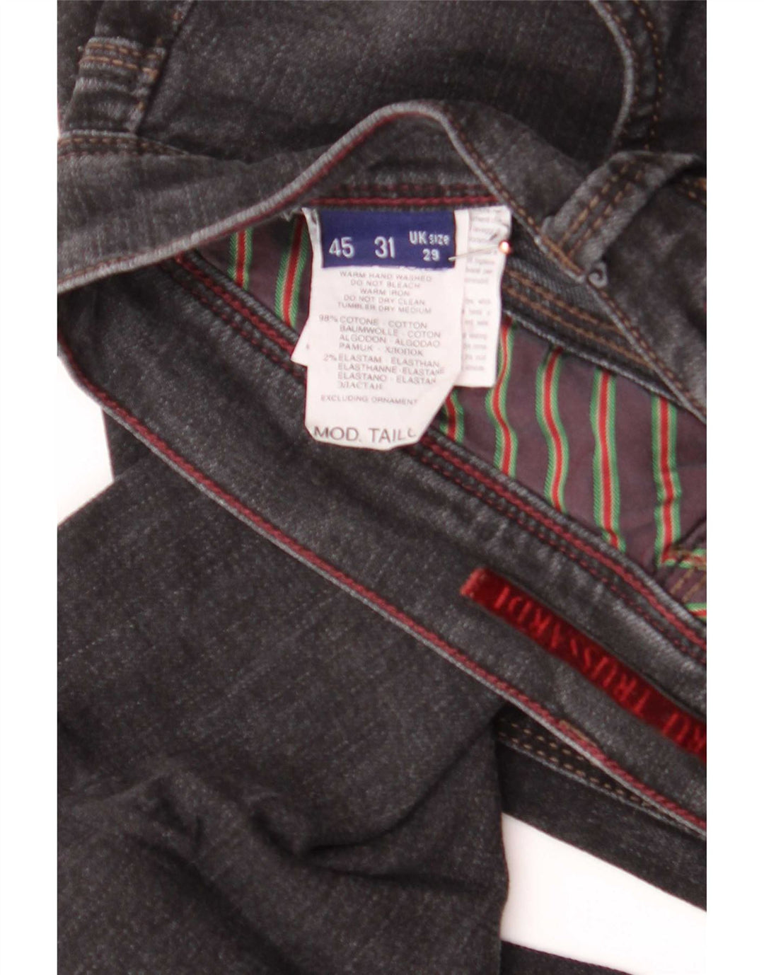 Trussardi muške ravne traperice W29 L32 sivi pamuk