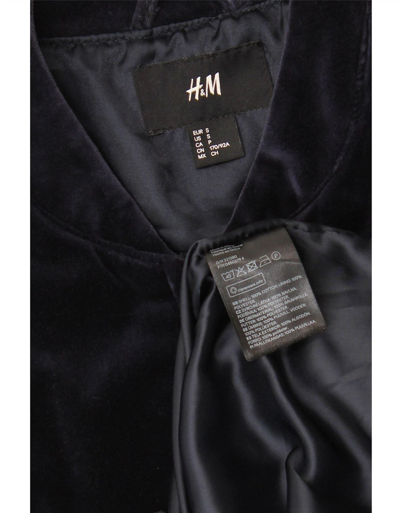 H&M Mens Velvet Bomber Jacket UK 36 Small Navy Blue Cotton Vintage H&M and Second-Hand H&M from Messina Hembry 