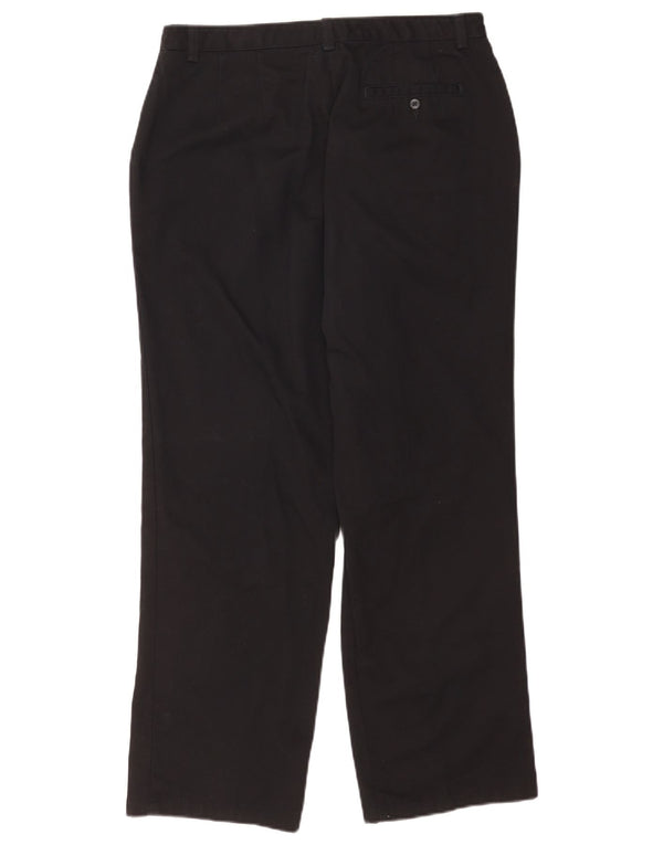 Eddie Bauer ženske ravne chino hlače US 12 Large W31 L28 crni pamuk