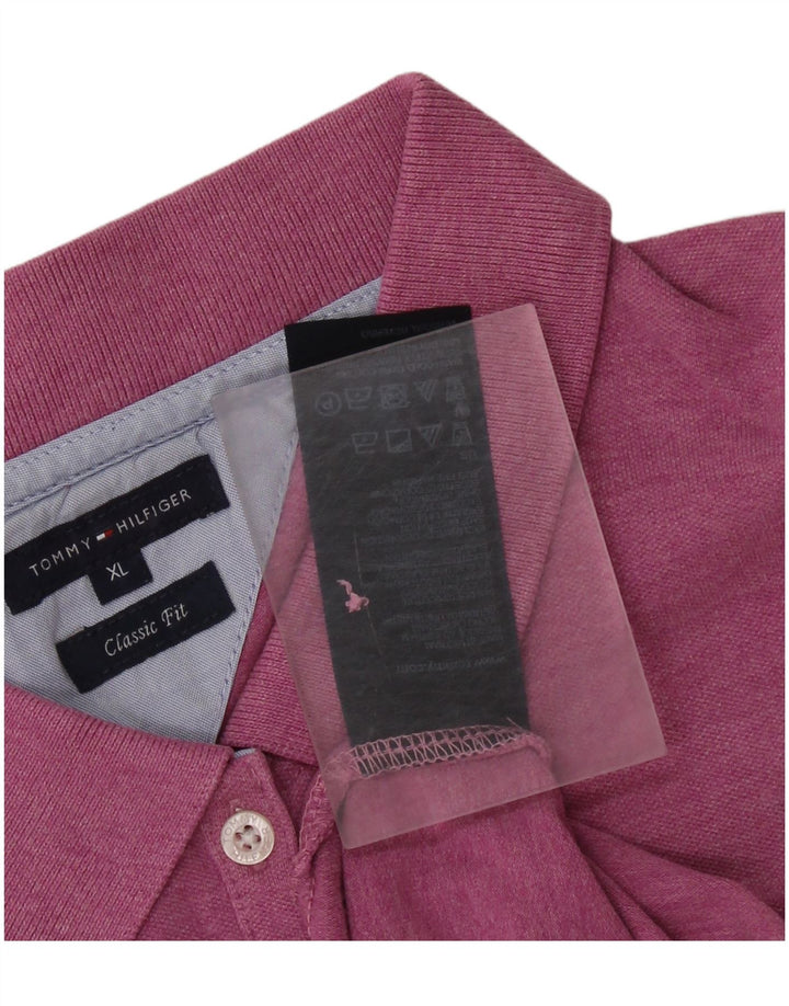 TOMMY HILFIGER Ženska klasična polo majica UK 18 XL, ružičasti pamuk