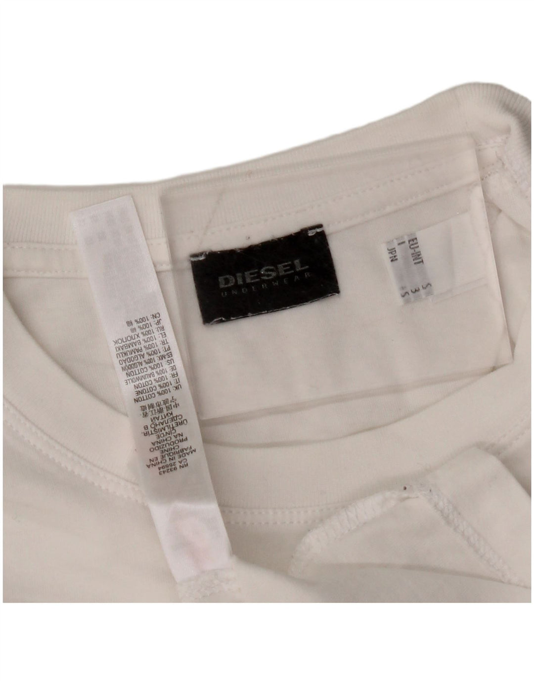 DIESEL Muška mala bijela pamučna majica s grafičkim motivima