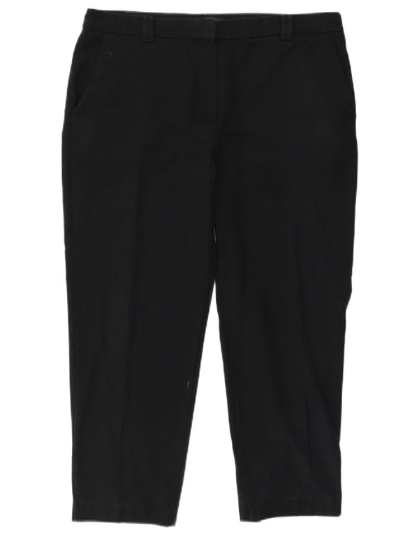 Marks & Spencer ženske ravne chino hlače UK 14 velike W36 L26 crne