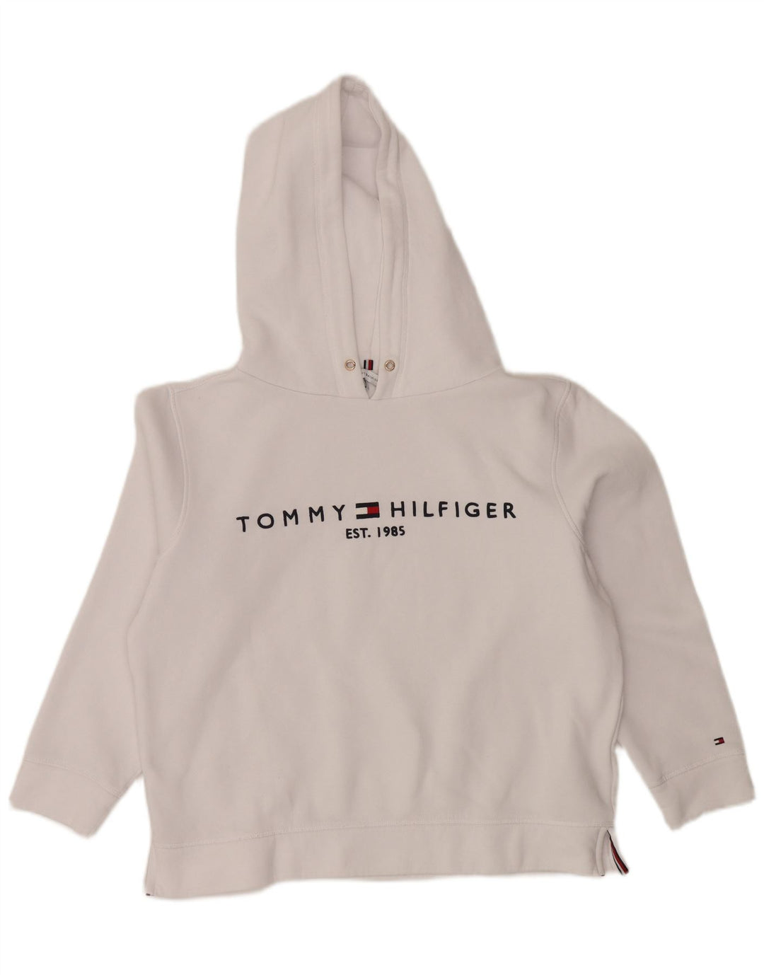 TOMMY HILFIGER Ženska prevelika majica s kapuljačom s kapuljačom UK 14 Srednje bijela