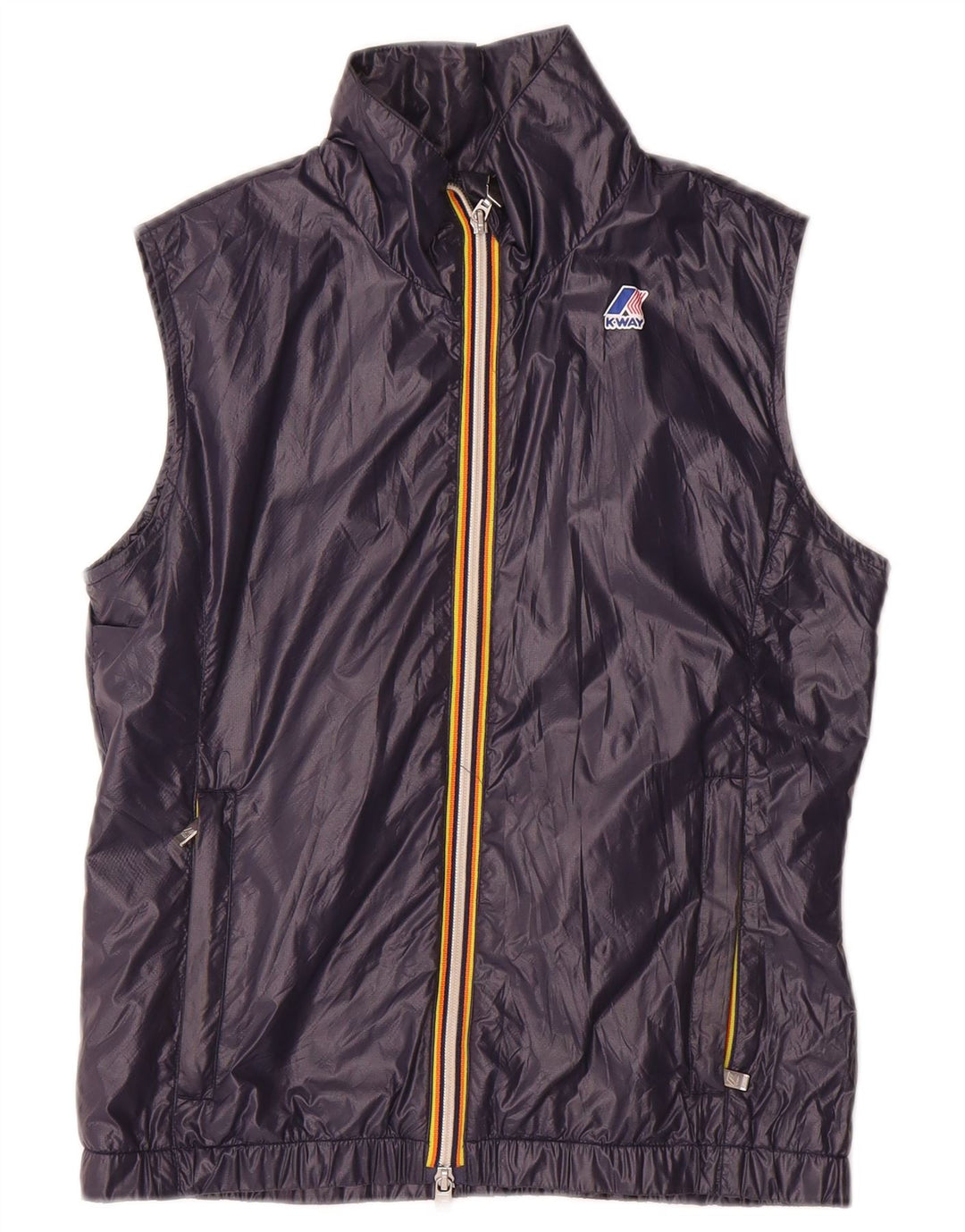 K-WAY Womens Gilet UK 8 Small  Navy Blue Polyamide