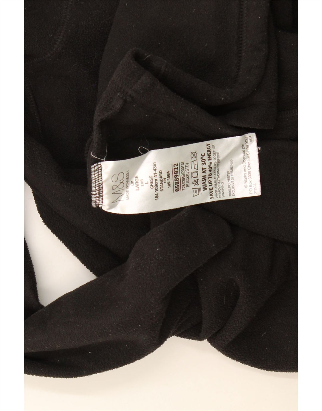 Marks & Spencer muška jakna od flisa UK 40 veliki crni poliester