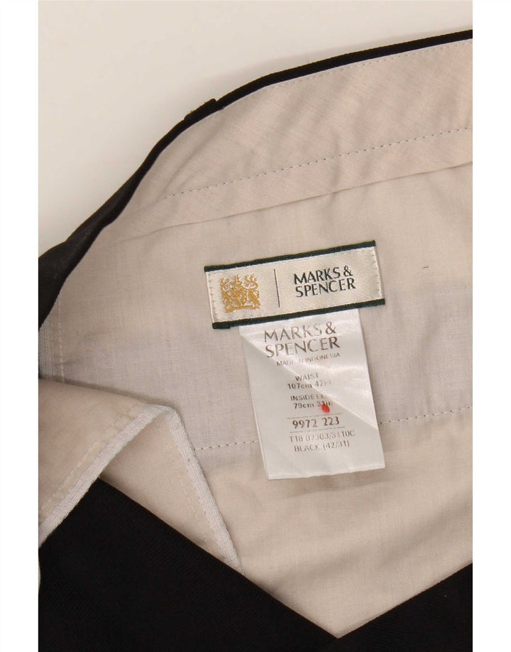 Marks & Spencer muške hlače ravnog odijela W42 L31 crni poliester