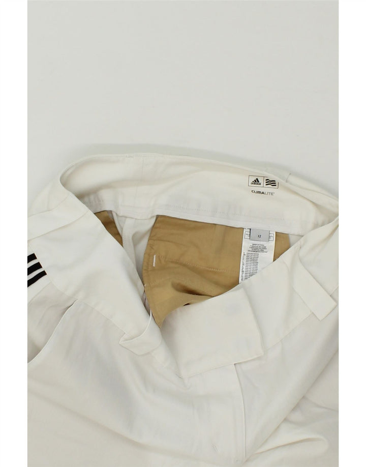 ADIDAS Womens Climalite Chino Shorts UK 12 Medium W32  White Polyester Vintage Adidas and Second-Hand Adidas from Messina Hembry 