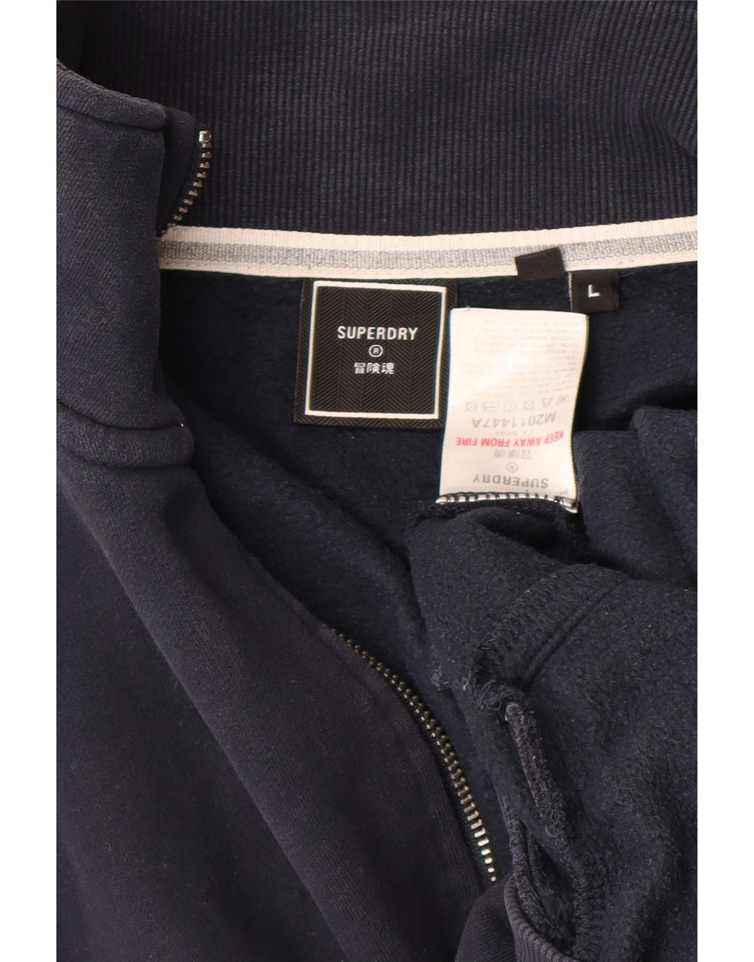 SUPERDRY ženska gornja jakna trenirke UK 16 Large tamnoplavi pamuk