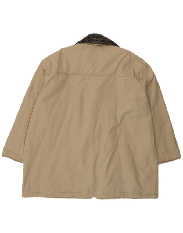 Vintage muška duffle jakna UK 46 3XL bež pamuk