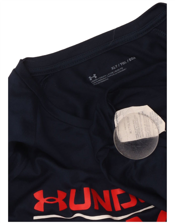 UNDER ARMOUR Visoka muška majica kratkih rukava XL tamnoplavi poliester