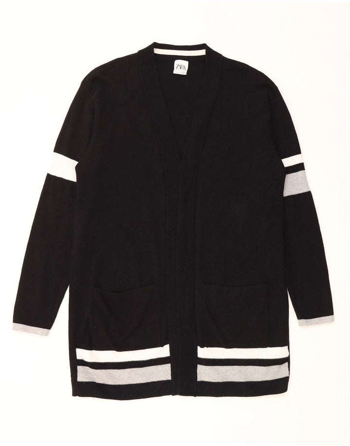 Zara ženski dugi kardigan pulover EU 42 veliki pamuk u crnoj boji