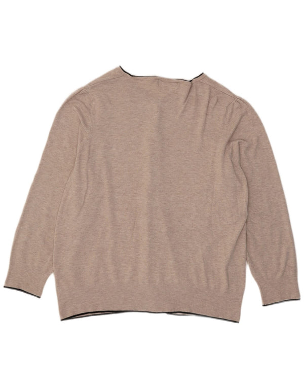 Marks & Spencer ženski kardigan pulover UK 24 4XL bež viskoza