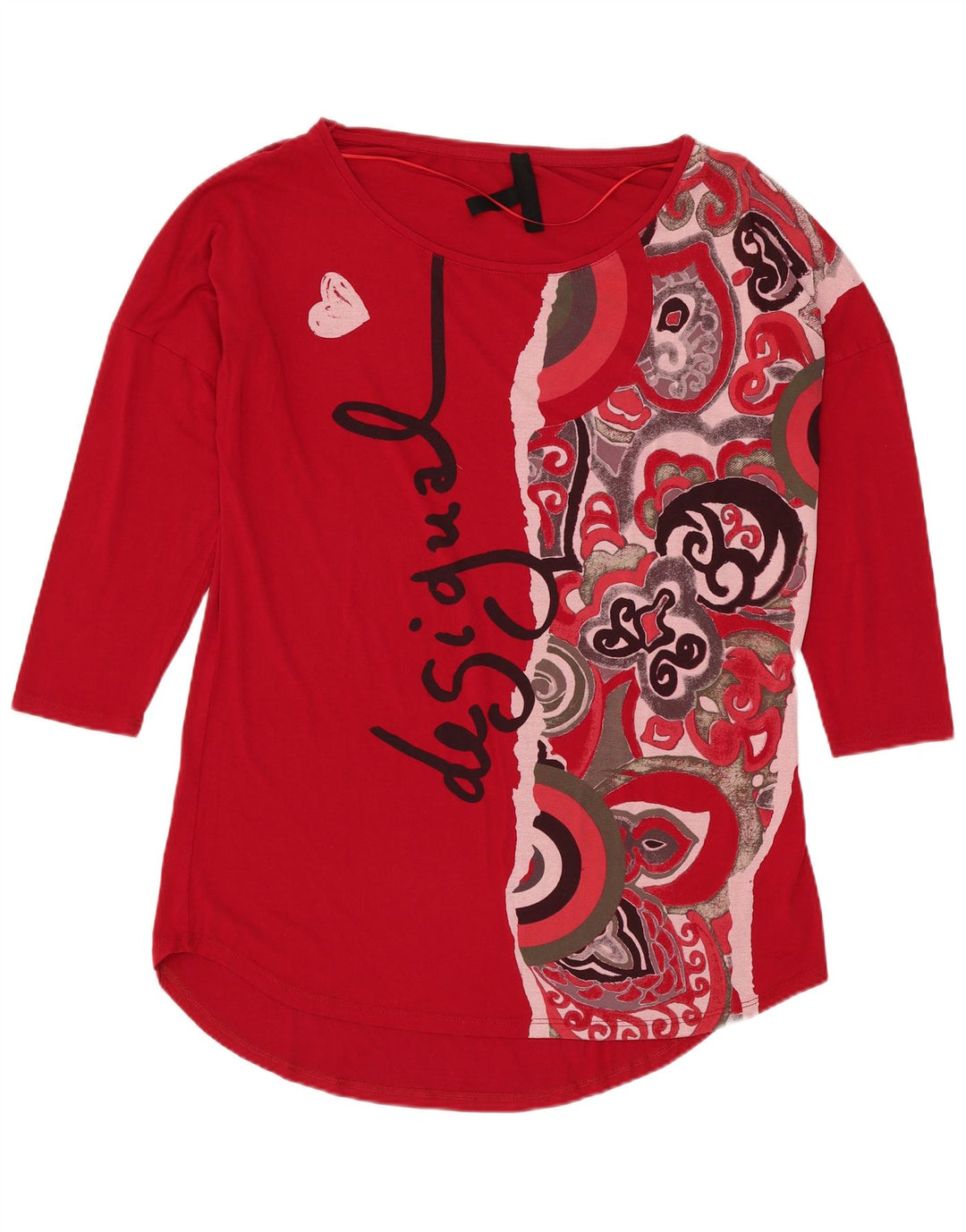 DESIGUAL Ženski top s 3/4 rukavima UK 14 srednje crvena viskoza