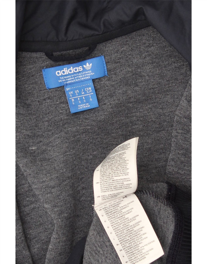Adidas muški pulover s kapuljačom na patentni zatvarač mali tamnoplavi poliester