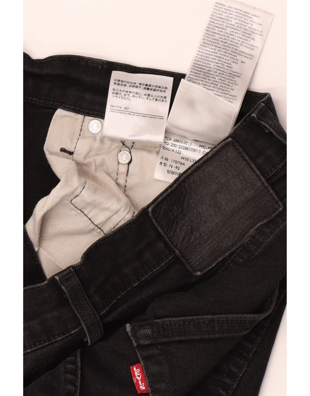 Levi's muške uske traperice W30 L32 crni pamuk