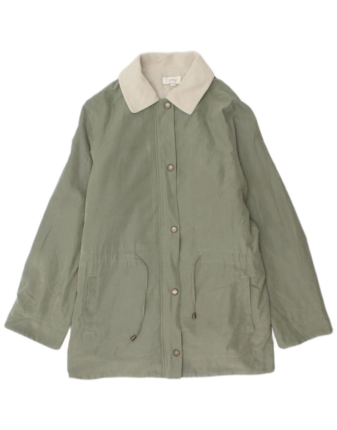Marks & Spencer ženska prevelika Sherpa parka jakna UK 14 velika zelena