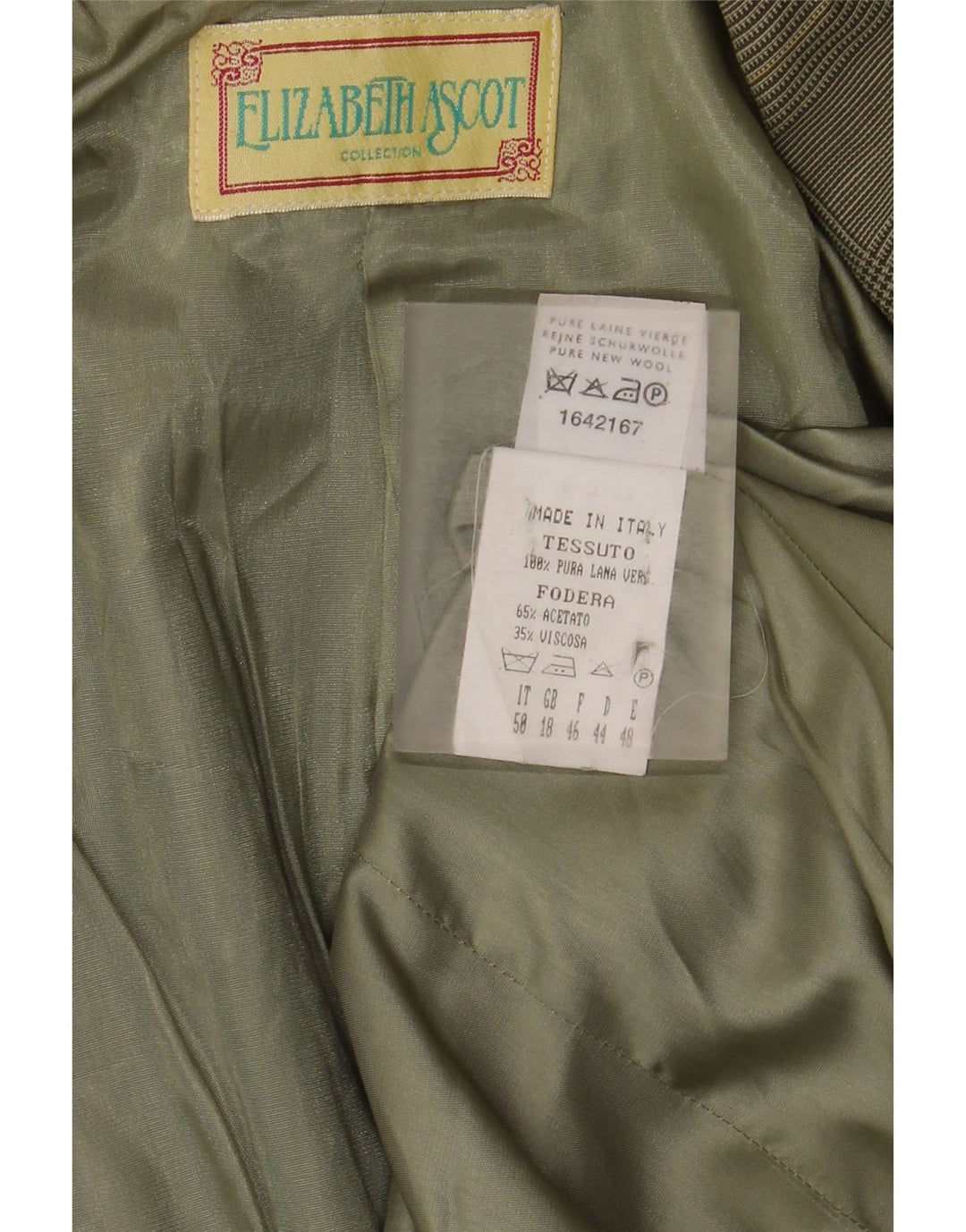 Elizabeth Ascot, ženski sako sa 3 gumba, UK 18 XL, zelena houndstooth