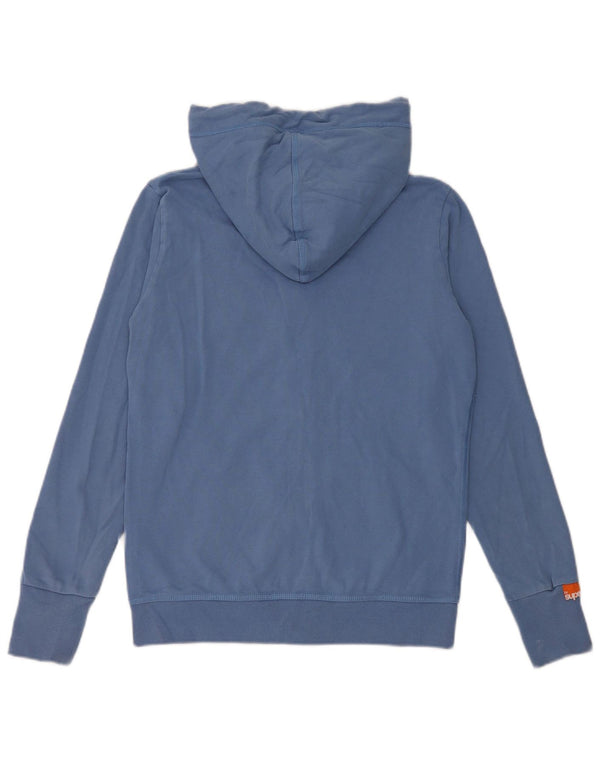 Superdry ženski pulover s kapuljačom na patentni zatvarač UK 14 Veliki plavi pamuk