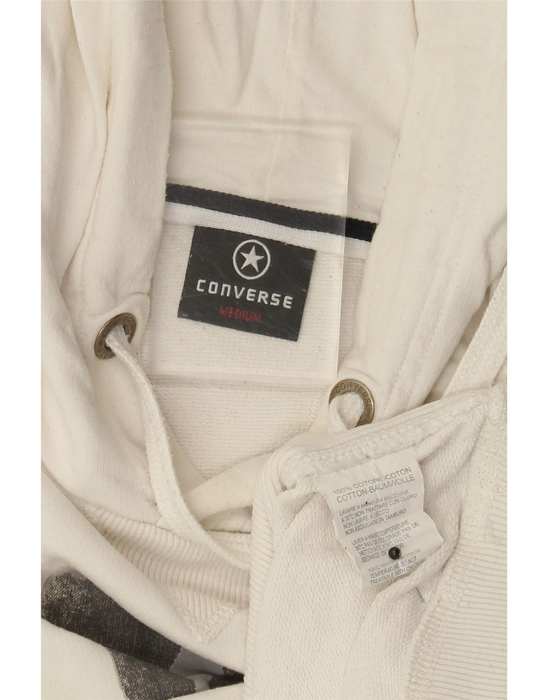 Converse muška majica s kapuljačom srednje veličine, bijeli pamuk