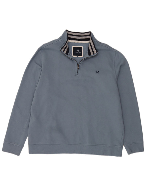 Crew Clothing Muška majica s izrezom s patentnim zatvaračem 3XL plavi pamuk