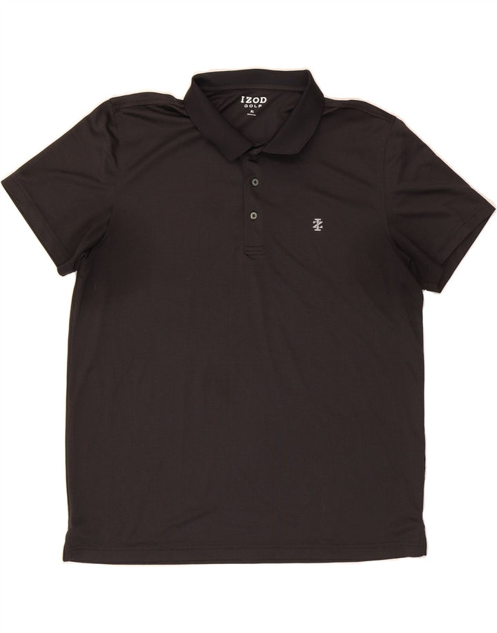 IZOD Mens Polo Shirt XL Black Polyester Vintage Izod and Second-Hand Izod from Messina Hembry 