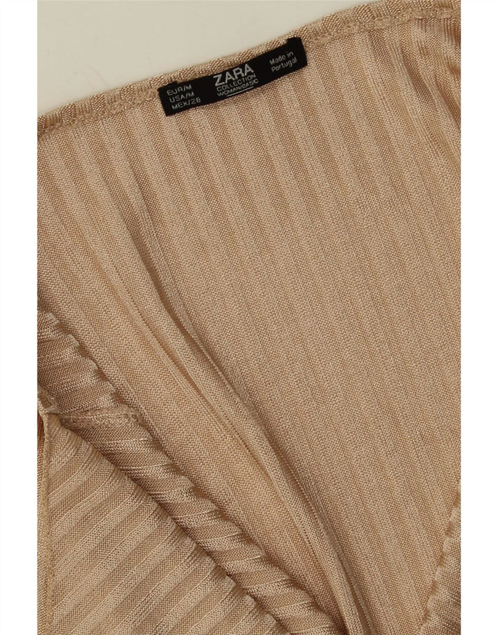 ZARA Womens Cami Top UK 12 Medium Beige Striped Polyester Vintage Zara and Second-Hand Zara from Messina Hembry 