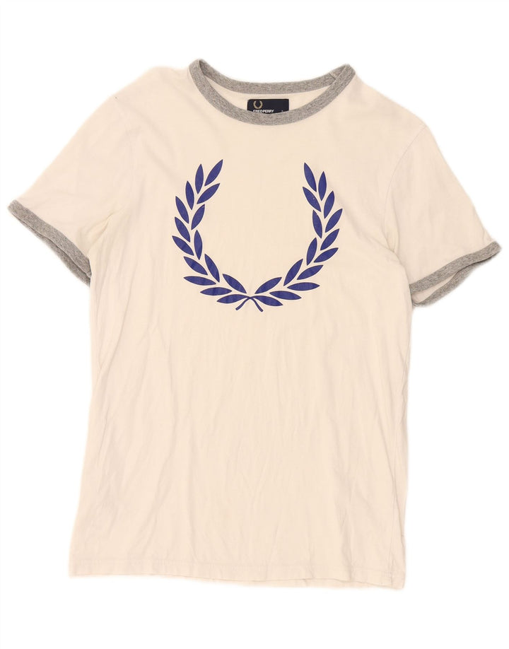 Fred Perry Muška majica kratkih rukava s grafičkim motivima Mala bijela pamučna majica