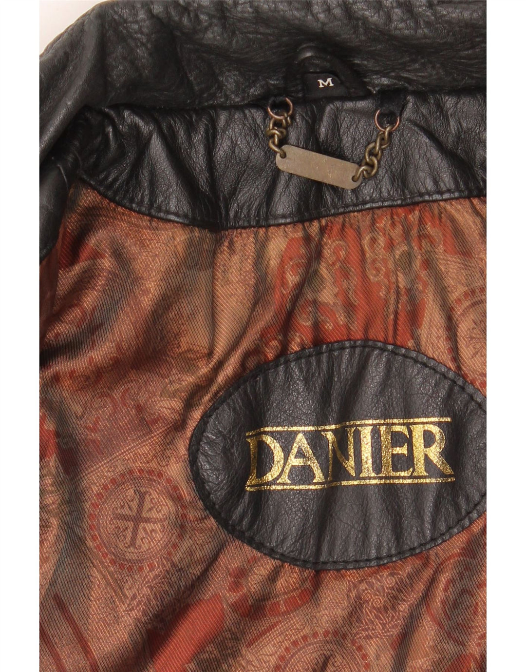 DANIER Mens Leather Coat UK 38 Medium Black Leather Vintage Danier and Second-Hand Danier from Messina Hembry 