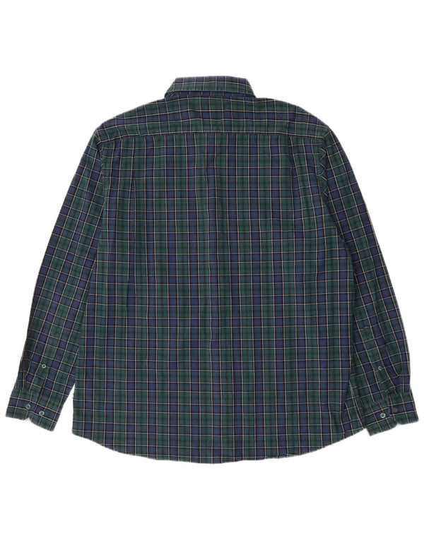 Nautica Mens Classic Fit Shirt XL Green Check Cotton