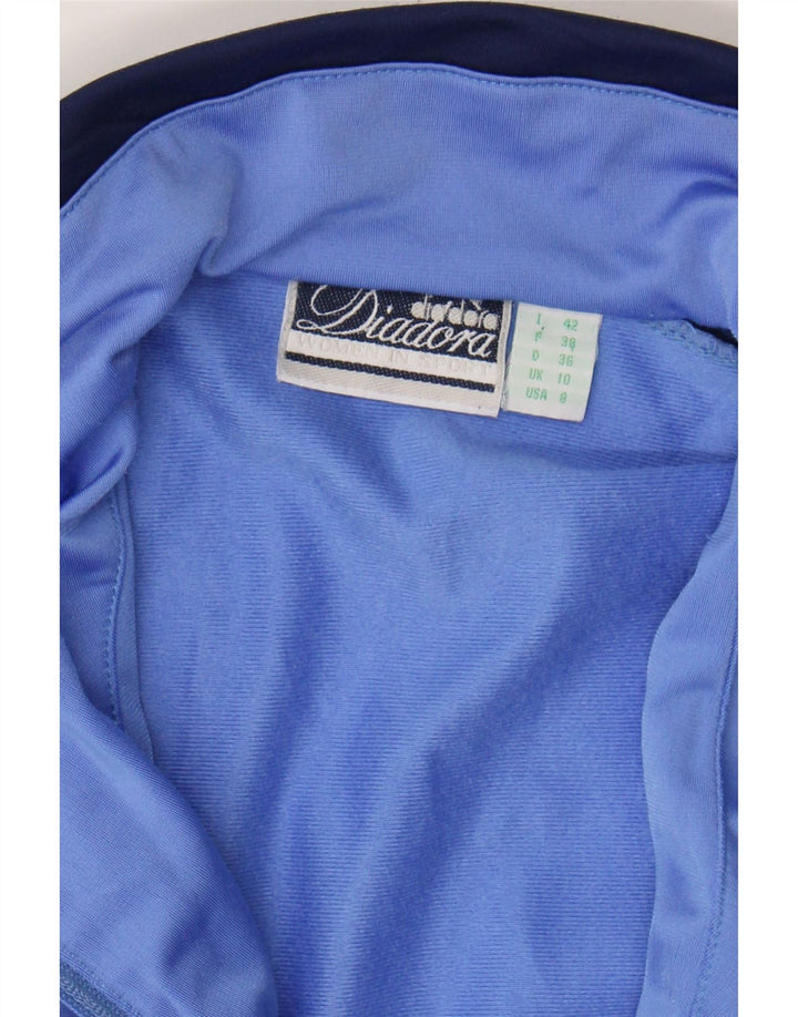 DIADORA Womens Tracksuit Top Jacket UK 10 Small  Blue Colourblock Vintage Diadora and Second-Hand Diadora from Messina Hembry 