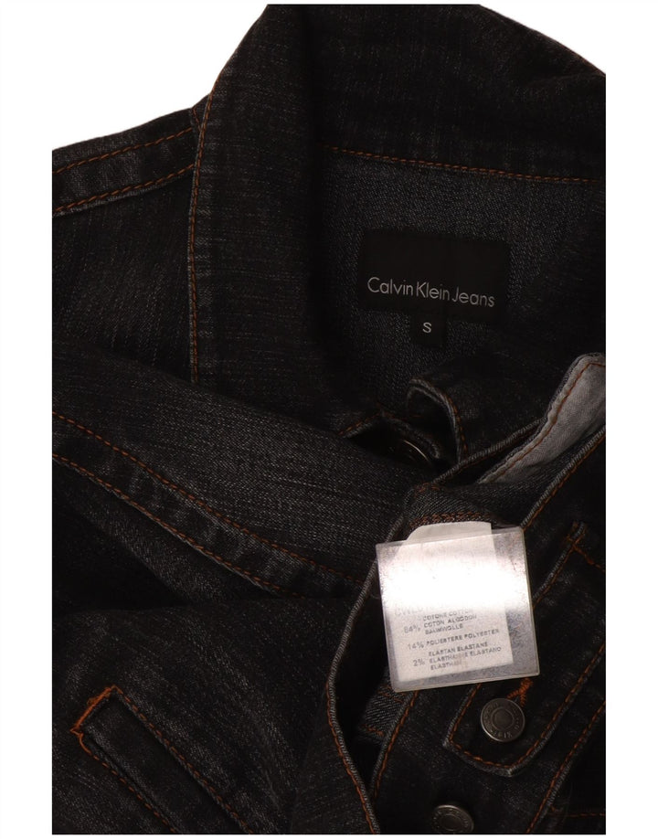Calvin Klein ženska crop traper jakna UK 10 Mala siva pamuk