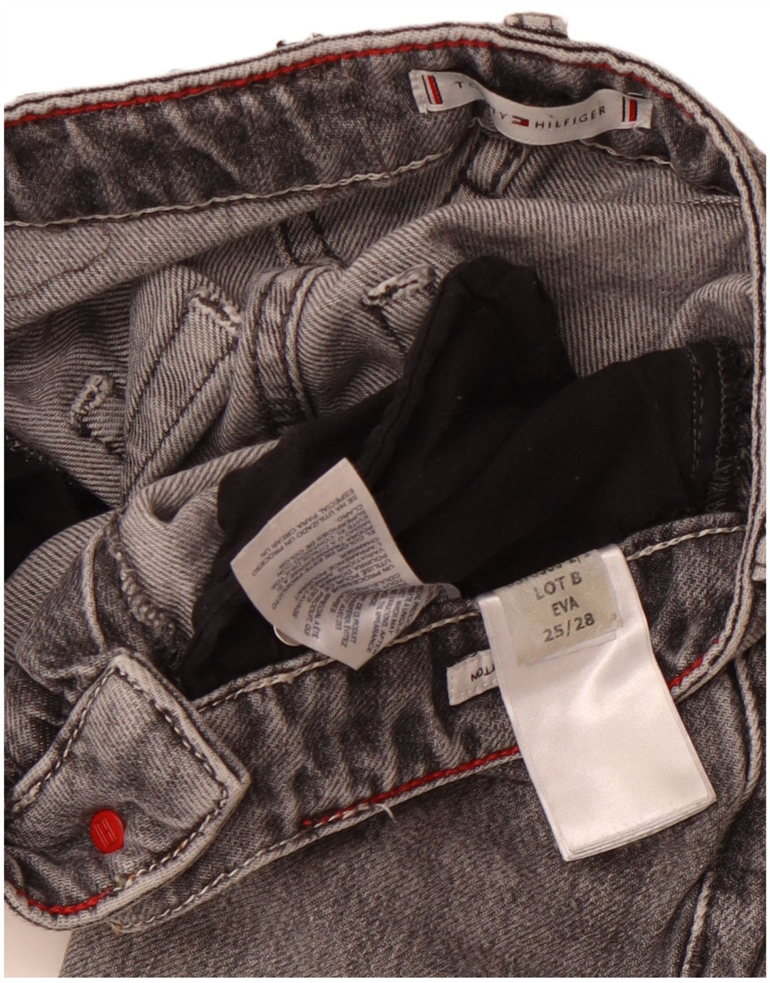 TOMMY HILFIGER Ženske sužene traperice Eva visokog struka W25 L25 Sivi pamuk